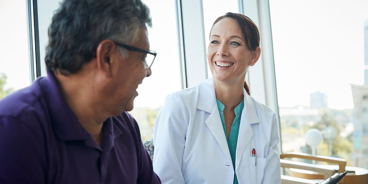 Patient and doctor talking