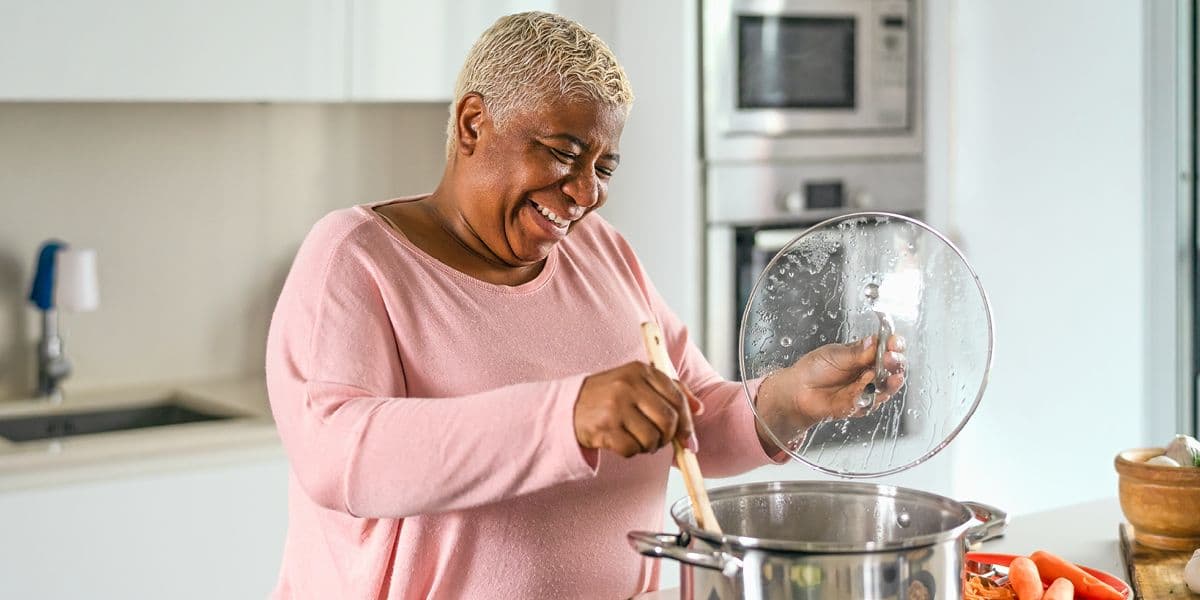 African American woman cooking 