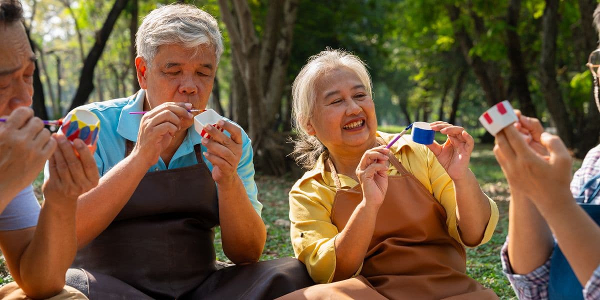 seniors having a picnic