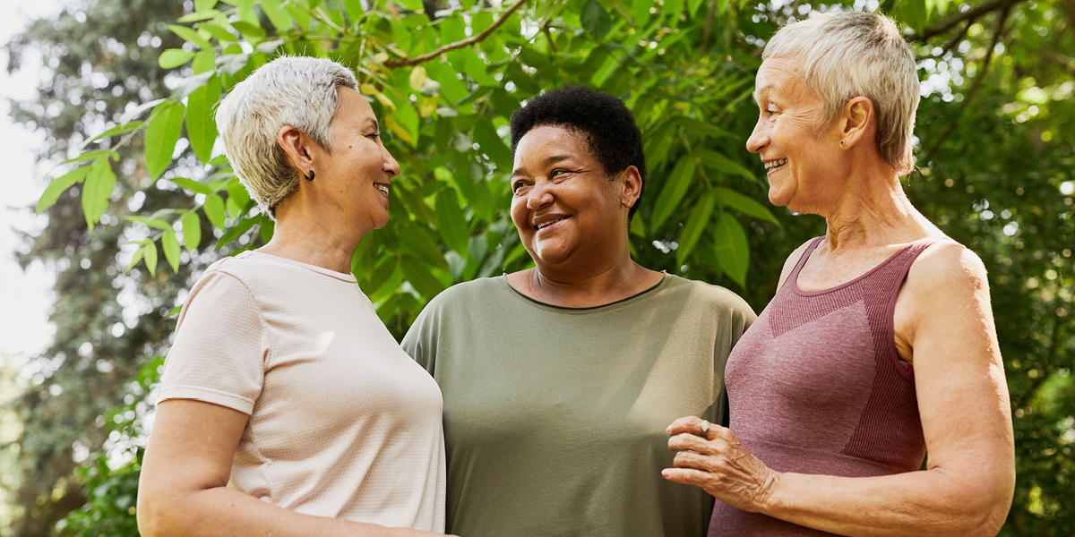 Women talking during a walk 